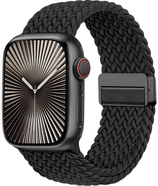 Uhrenarmband Nylon, geflochten, magnetisch, Schwarz, Unisex - Bild 1