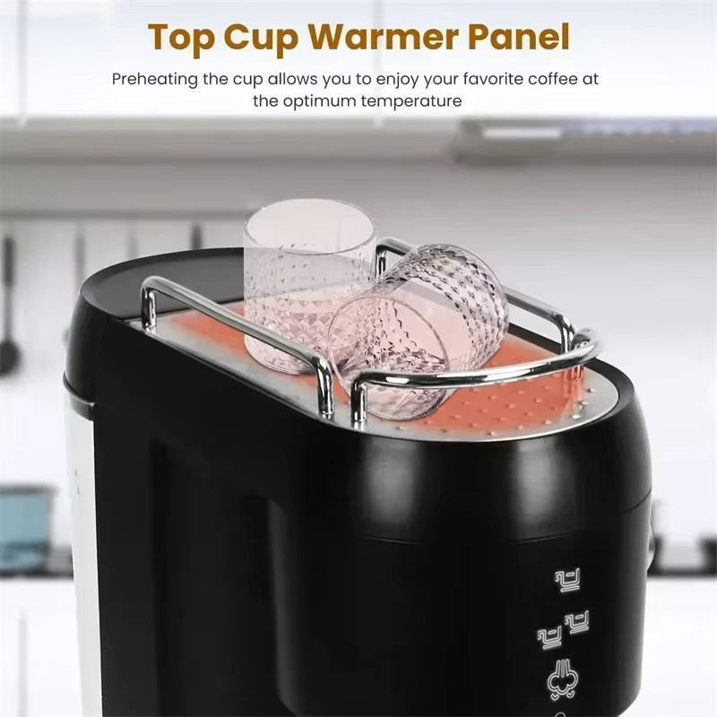 BALASHOV Halbautomatische Espressomaschine mit 20 Bar Druck, Edelstahl und Dampfdüse, Silber-Schwarz - Bild 4