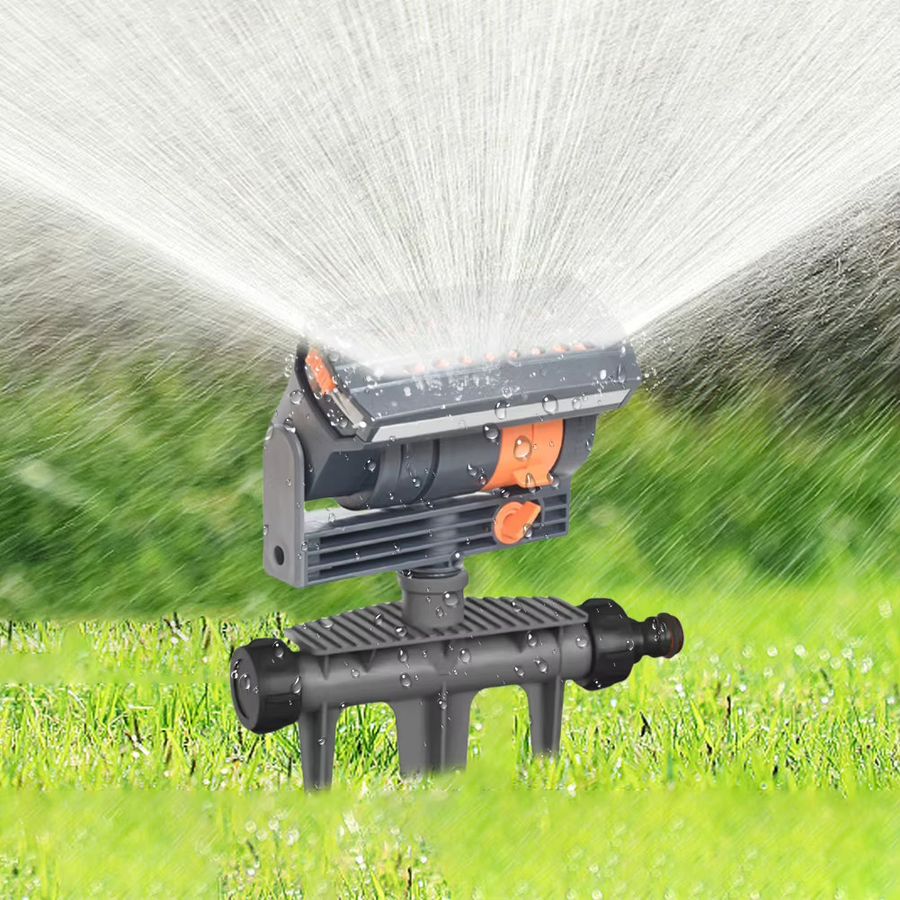 MOJOYCE Oszillierender Gartensprinkler mit einstellbarem Durchfluss und Bodensteckern für Rasen, Pflanzen und Blumen - Bild 2