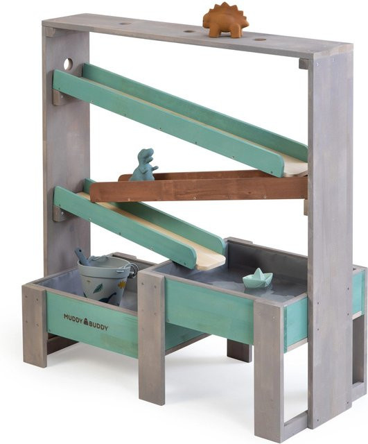 Muddy Buddy Aqua Tower Wasserbahn aus Zypressenholz warmgrau salbeigrün ab 3 Jahren - Bild 1