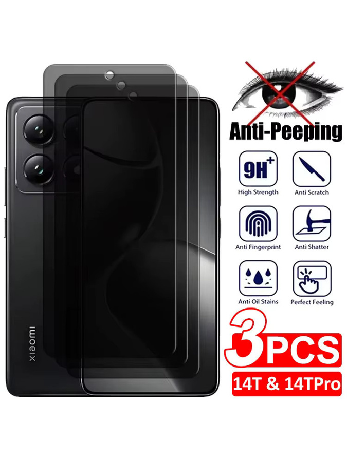 3er Set Anti-Spy Sichtschutzglas-Displayschutzfolien für Xiaomi Mi 11T 12T 13T 14T Pro 11 12 Lite aus gehärtetem Glas - Bild 6