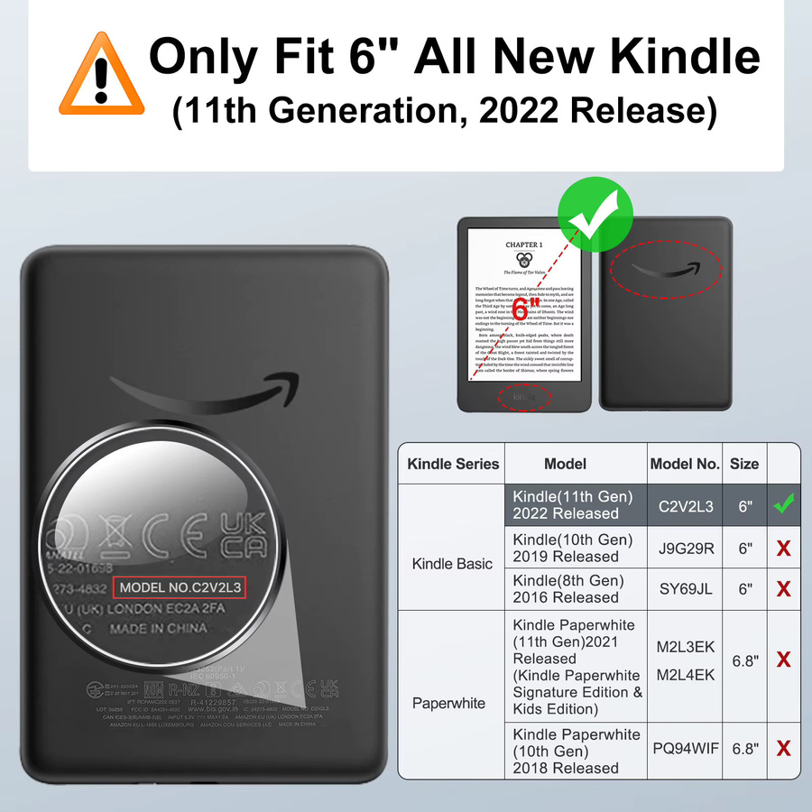 Dadanism Schutzhülle für Kindle 6 Zoll 11. Generation 2024 2022 Transparent TPU Soft Case mit Auto Wake/Sleep Funktion - Bild 2