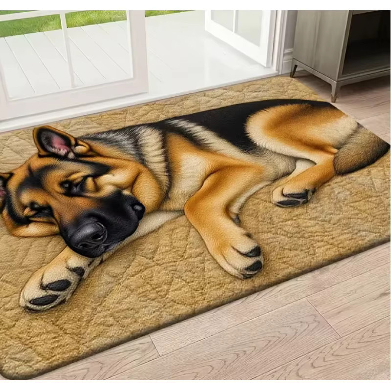 VIKAMA rutschfeste Fußmatte mit deutschem Schäferhund-Design in Multicolour für Wohnzimmer und Schlafzimmer - Bild 1
