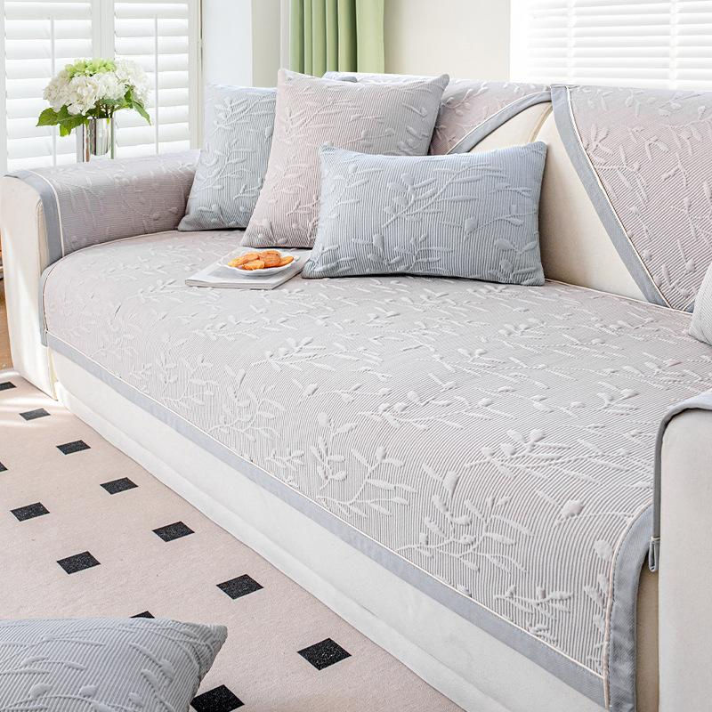 Super Six Jacquard Sofabezug aus Eis-Seide in Blau, rutschfester Couch Überwurf für dein Wohnzimmer, B/T/H: 70 x 70 x 0 cm - Bild 2