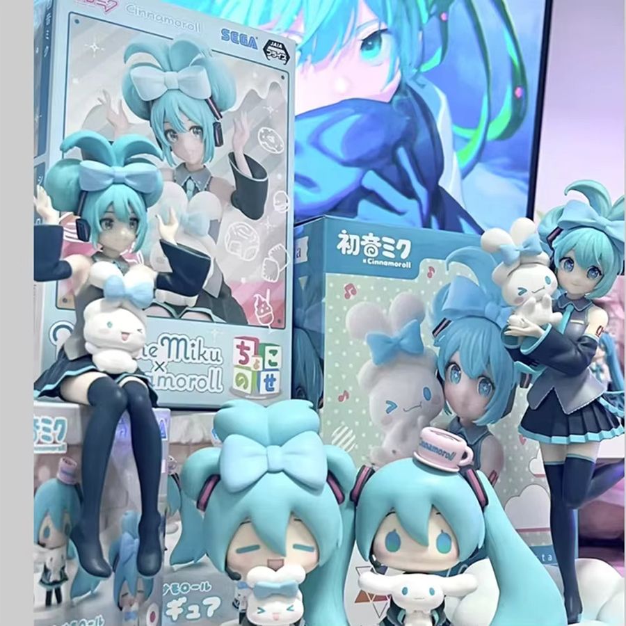Hatsune Miku X Cinnamoroll Piapro Anime Figur von Bandai, Multicolor, Höhe: 21 cm, aus PVC - Bild 2