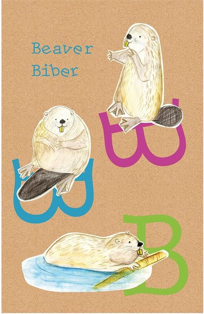 Komar Wandbild ABC Animal Paper Poster, Mehrfarbig, Breite: 50 cm, Höhe: 70 cm - Bild 1