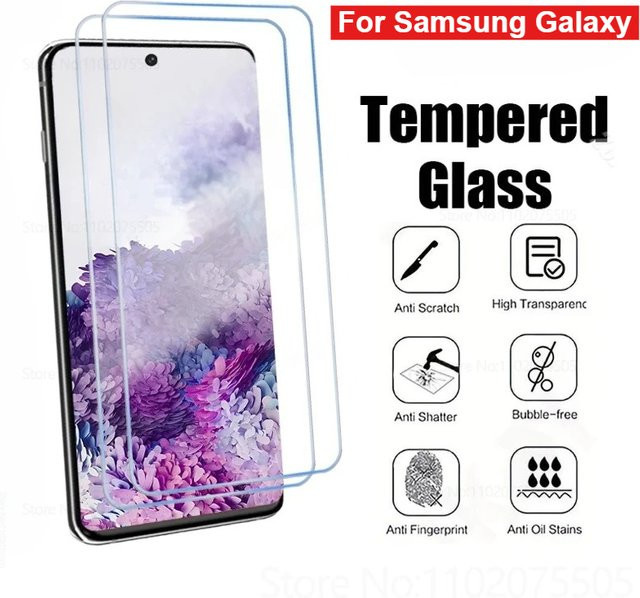 Samsung Galaxy S26 S25 S24 S23 S21 S20 S10 S9 S8 Plus Ultra FE Displayschutzfolie aus 9H HD gehärtetem Glas, transparent, 1-3 Stück - Bild 1