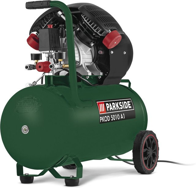Parkside Kompressor Doppelzylinder PKOD 5010 A1 in Grün, 50 l - Bild 1