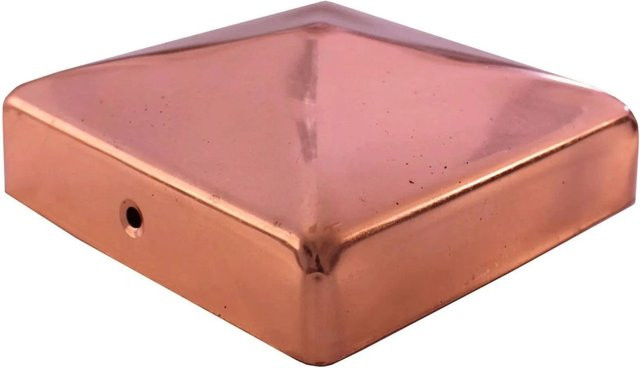 Holmwerk Pfostenkappe Pyramide in Kupfer, B/T: 9 x 9 cm, Höhe: 9,1 cm - Bild 1