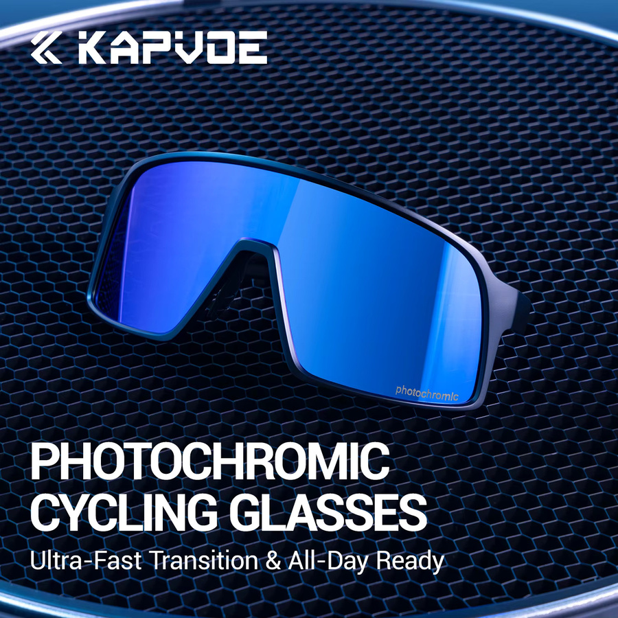 Kapvoe Sportsonnenbrille, Photochrome, Vollrand, Unisex, Kunststoff - Bild 3