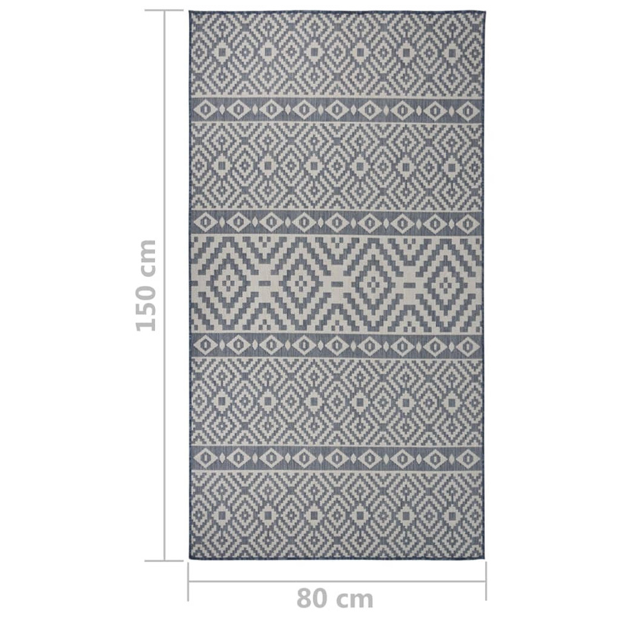 Flachgewebter Outdoor-Teppich Super Merchant mit blauen Streifen, B/T: 80 x 150 cm - Bild 3