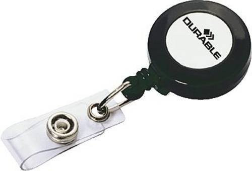 Durable Jojo für Ausweishalter mit Halteclip und Druckknopfschlaufe, 10 Stück, Schwarz/Transparent/Anthrazit - Bild 1