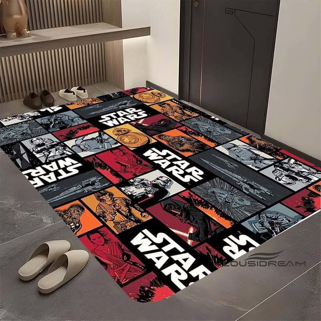 Star Wars Cartoon Teppich BestDream002 mit Retro Galaxie Weltraum Raumschiff Muster, rutschfest und waschbar, B/T: 160 x 200 cm - Bild 1