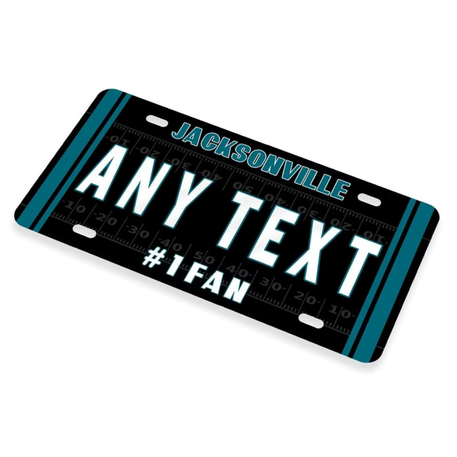 Personalisiertes Jacksonville Jaguars Aluminium-Nummernschild von CIFBUY in Schwarz und Weiß zur Auto- oder Heimdekoration - Bild 4