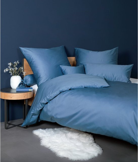 Janine Bettwäsche Colors aus Baumwolle in Blau im modernen Design - Bild 1