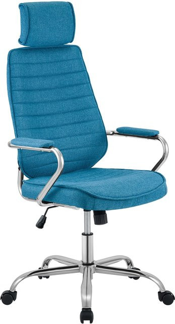 Ergonomischer Bürostuhl CLP Rako mit Stoffbezug, Kopfstütze und gepolsterten Armlehnen, höhenverstellbar und drehbar - Bild 1