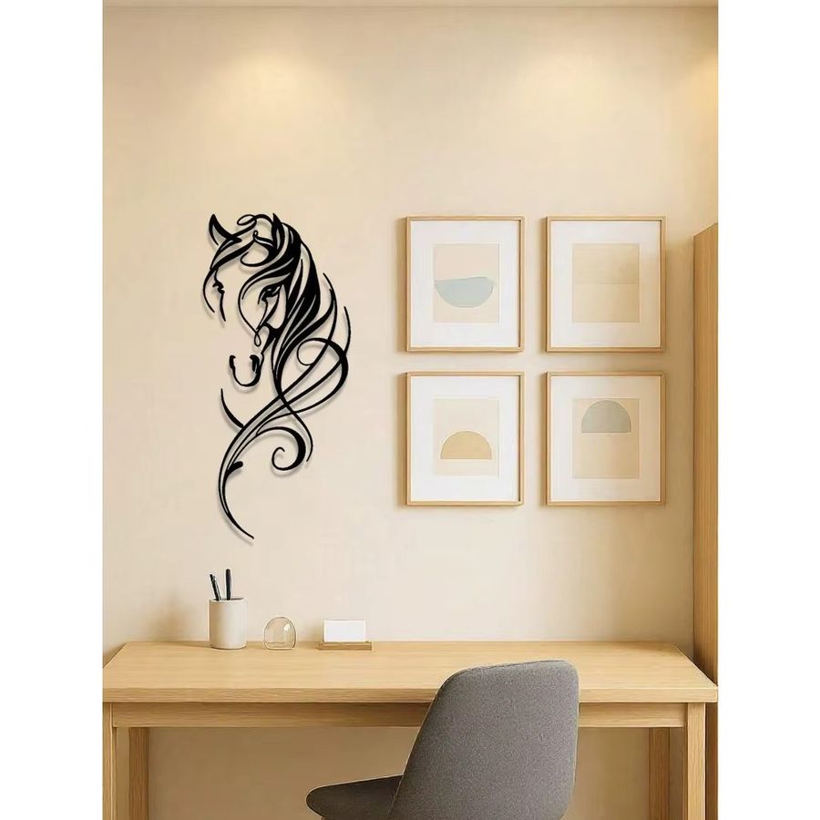 CIFBUY Vintage Industrial Metall Pferd Wandkunst – Abstrakte Metallskulptur für dein Home Decor - Bild 2