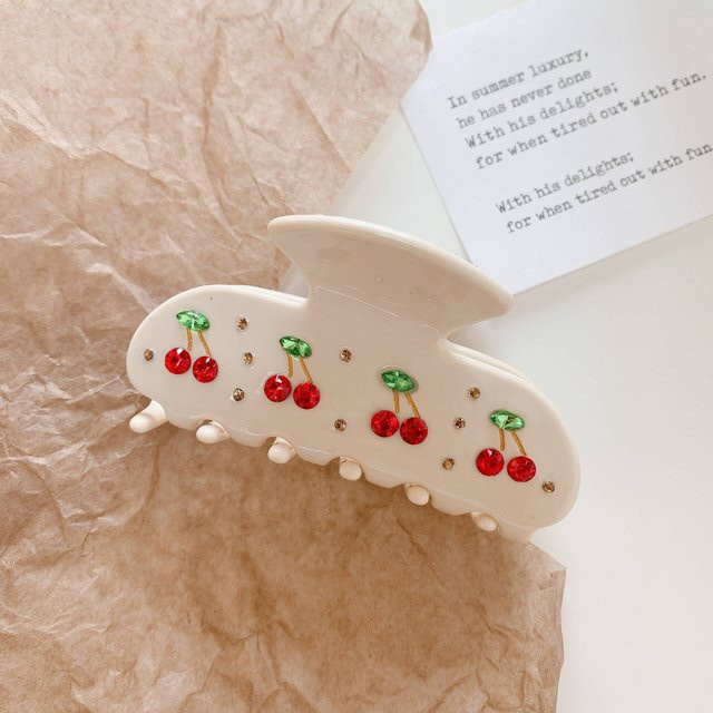 Haarspange Kirschkuchen, Acetat, Strass, Damen - Bild 1