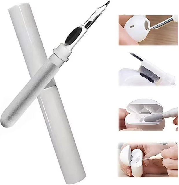 Reinigungsset für Apple AirPods 1 2 3 Pro und Bluetooth Kopfhörer mit Reinigungsstift und Pinsel in Schwarz oder Weiß - Bild 1