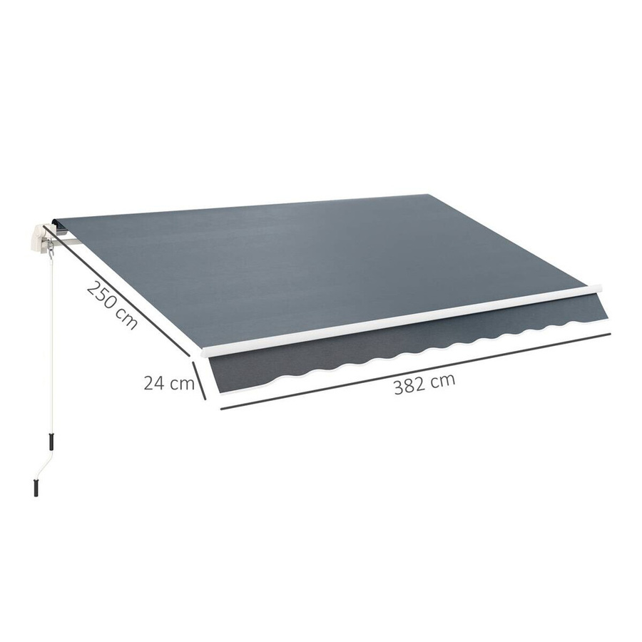 Outsunny Markisenbespannung aus Polyester in Grau mit UPF 50+, Breite: 250 cm, Höhe: 1 cm, Länge: 382 cm - Bild 3