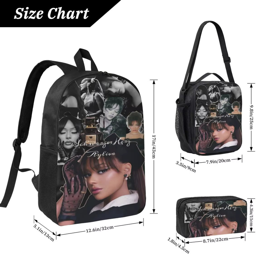 3-teiliges Ayliva Singer Tour 2025 Schulset für Mädchen und Jungen in Schwarz mit Rucksack, Bleistiftboxen und Lunchbox - Bild 2