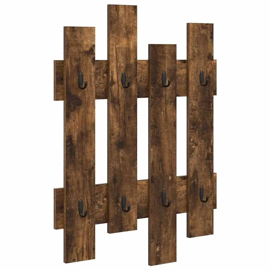 vidaXL Wandmontierter Nachttisch in Geräucherte Eiche, modern, Braun, B: 60 cm, T: 3 cm, H: 82 cm - Bild 2