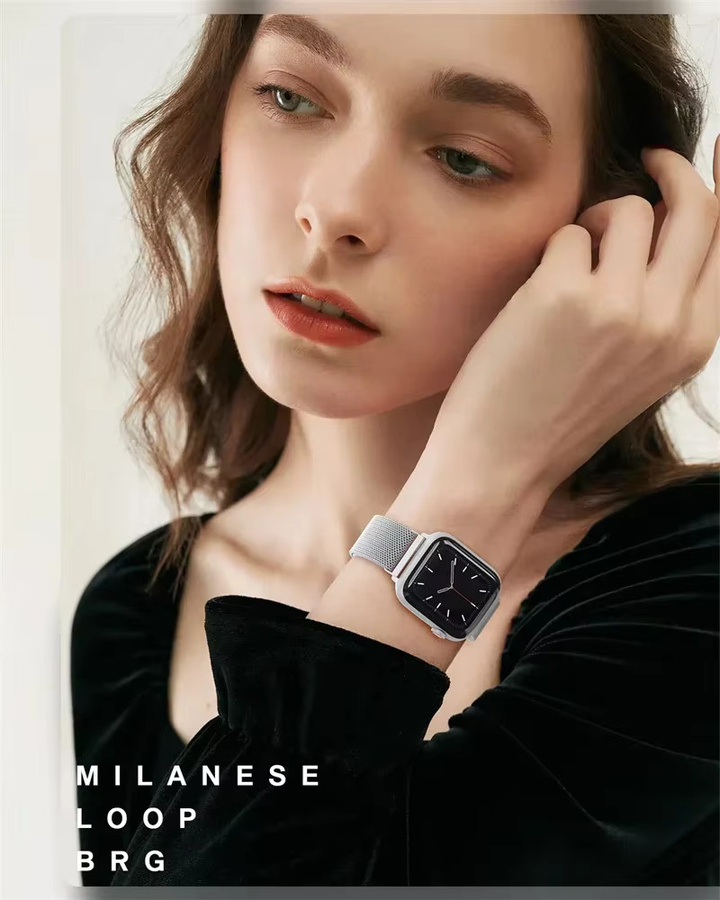Milanaise-Schlaufe für Apple Watch-Armbänder, Edelstahl, Silber, Unisex - Bild 4