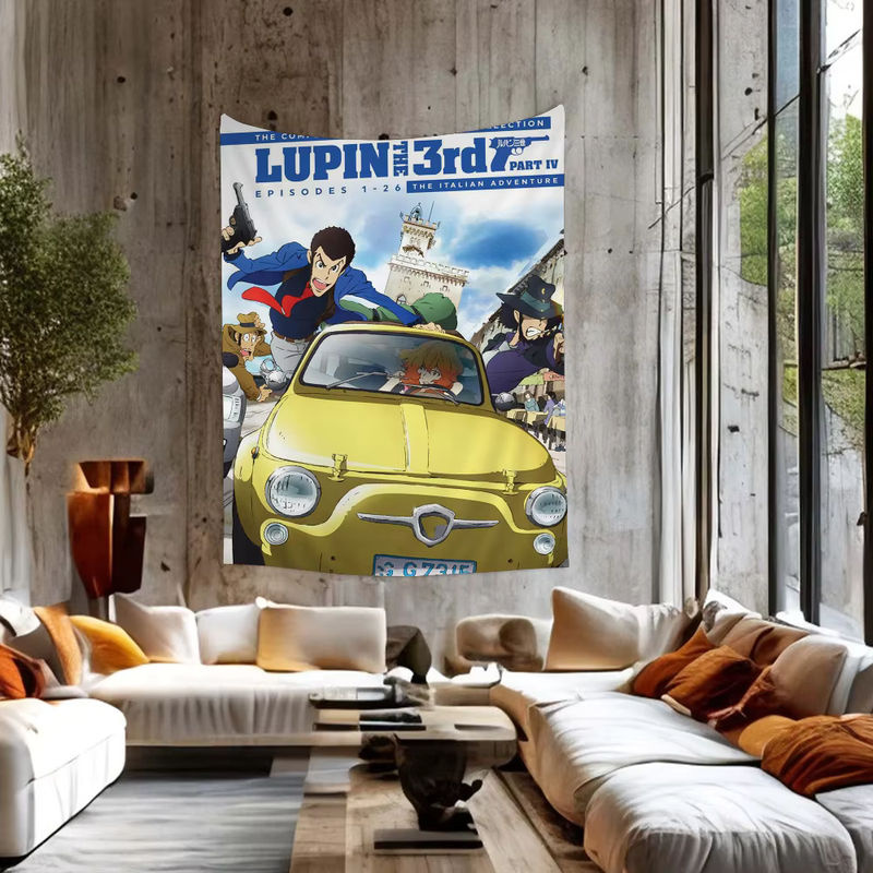 Lupin III Comics Diagramm Wandteppich im Science Fiction und Hippie Stil für deine Zimmerdekoration - Bild 6