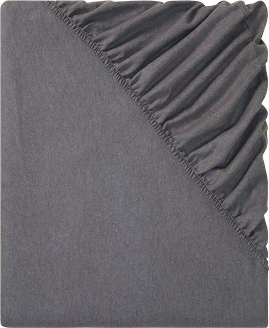 LIVARNO HOME Feinbiber-Spannbettlaken Dunkelgrau B/T: 140–160 x 200 cm - Bild 1