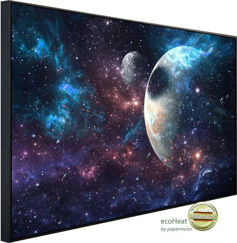 papermoon Infrarotheizung EcoHeat Universum mit Planeten in Bunt mit Matt-Effekt, App-Steuerung und Überhitzungsschutz - Bild 1