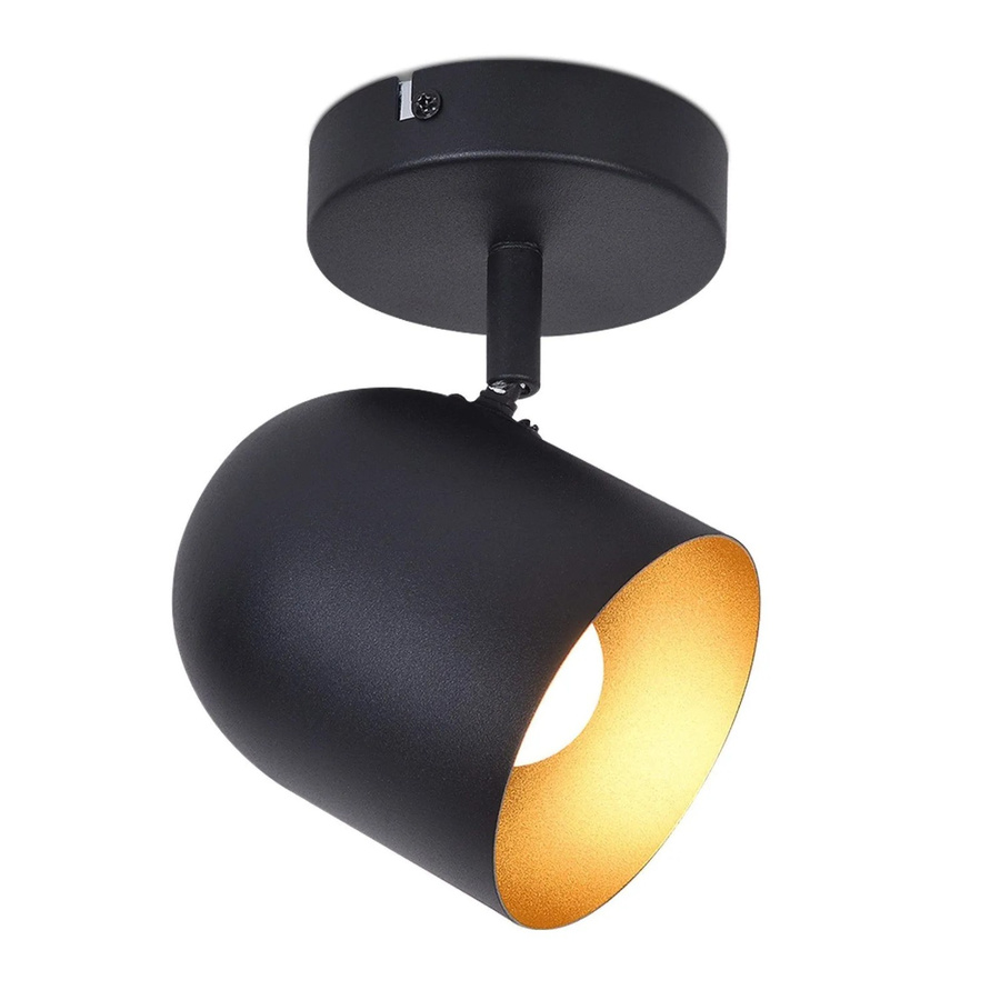NETTLIFE Deckenstrahler aus Metall in Schwarz und Gold/Messing mit verstellbarem LED-Design im Retro-Stil und E14-Fassung - Bild 2
