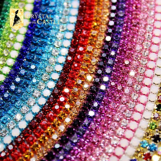 Crystal Castle Strassband mit Quaste in Gold für Handarbeiten, 1/10 Yard - Bild 1