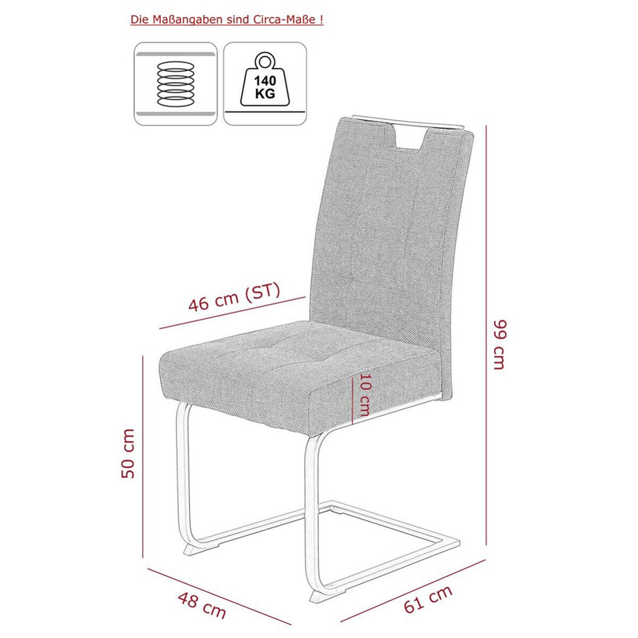 Essgruppe BEKE in Schwarz mit Tisch und Stühlen aus Holzwerkstoff und Metall, ausziehbar, B/H/T: 180 x 76 x 90 cm - Bild 2