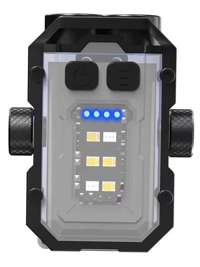BORUiT Mini-Schlüsselanhänger-Taschenlampe mit Magnet und rotem sowie blauem Warnlicht, Schwarz - Bild 7
