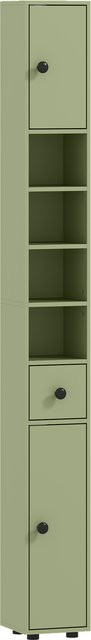 Aosom Badezimmerschrank schmal als Hochschrank in Grün mit Schublade und offenen Fächern, B/T/H: 20 x 20 x 180 cm - Bild 1