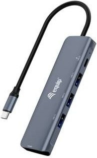 Equip USB-C 5-in-1 Multifunktionsadapter Dockingstation mit HDMI, USB 3.2 und 100W USB PD in Schwarz und Grau aus Aluminium - Bild 1