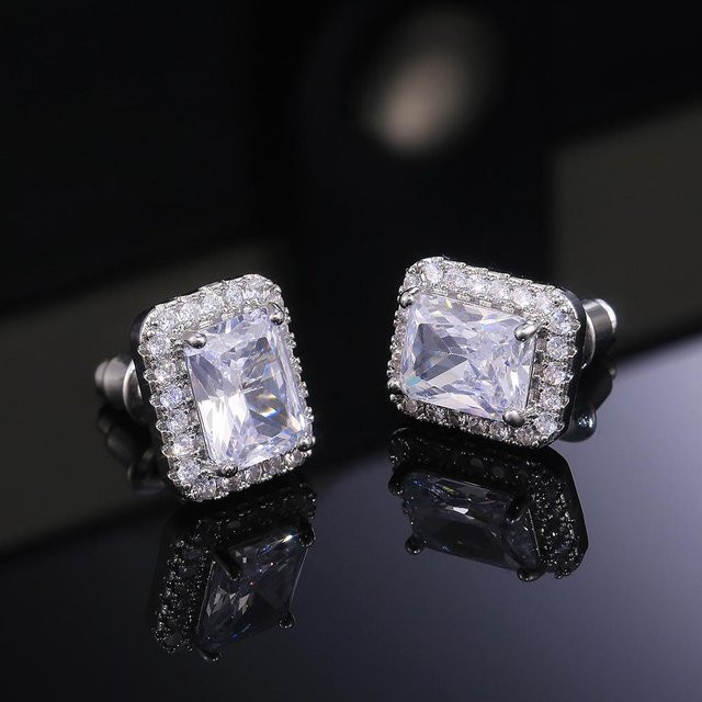 YIRAN Jewelry Ohrstecker, Kupfer, Zirkonia, Weiß, Damen - Bild 1