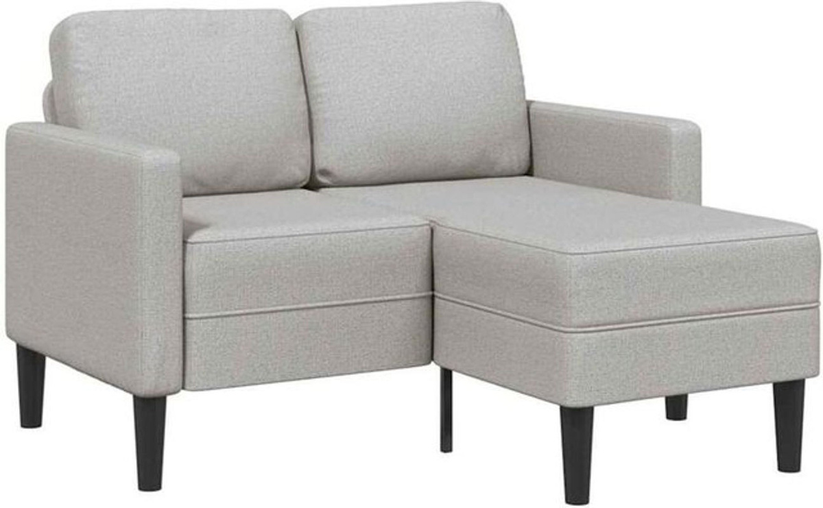 vidaxl 2-Sitzer-Sofa mit Chaiselongue in L-Form, Farbe Grau, Stoff, Breite: 125 cm - Bild 1
