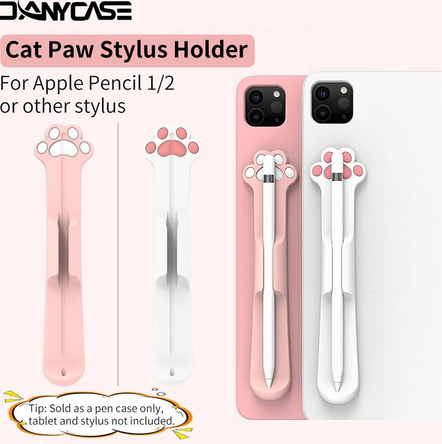 DANYCASE Stifthalter aus Silikon im Katzenpfoten-Design für Apple Pencil 1. und 2. Generation sowie Samsung, Huawei und Xiaomi - Bild 1