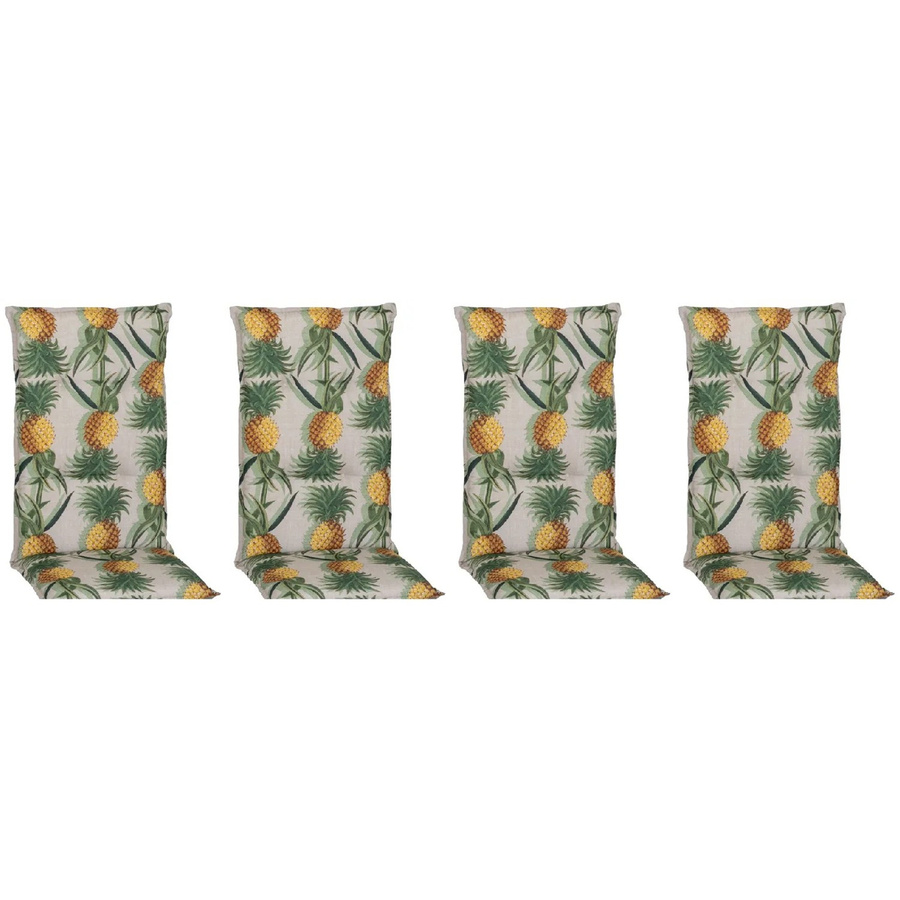 Beo Sitzauflage Hochlehner Treffelstein 4er-Set mit Ananas-Motiv in Grau und Multicolour - Bild 2