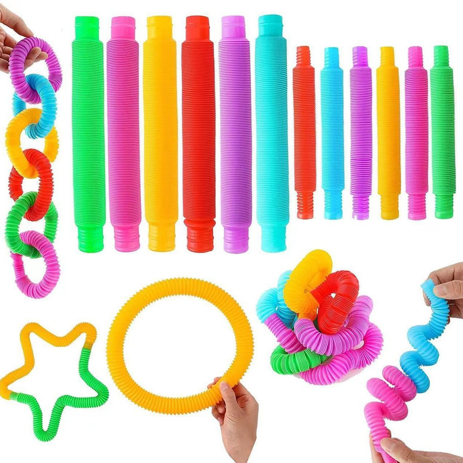 Fashnics Pop-Röhrchen Regenbogen Fidget Spielzeug Kunststoff Bunt - Bild 5