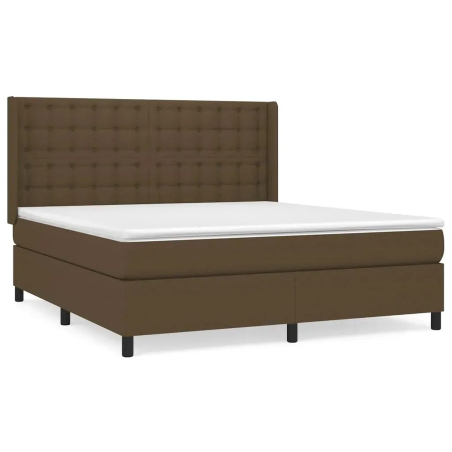 vidaXL Boxspringbett mit Matratze Hybrid-Design in Dunkelbraun, B/T/H: 160 x 200 x 163 cm - Bild 2