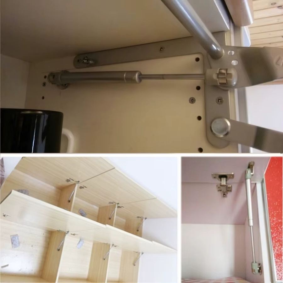 Hydraulische Gasdruckfeder als Lift und Deckelstrebe zur Unterstützung von Schranktürscharnieren beim Öffnen und Schließen, Farbe: Silber - Bild 2