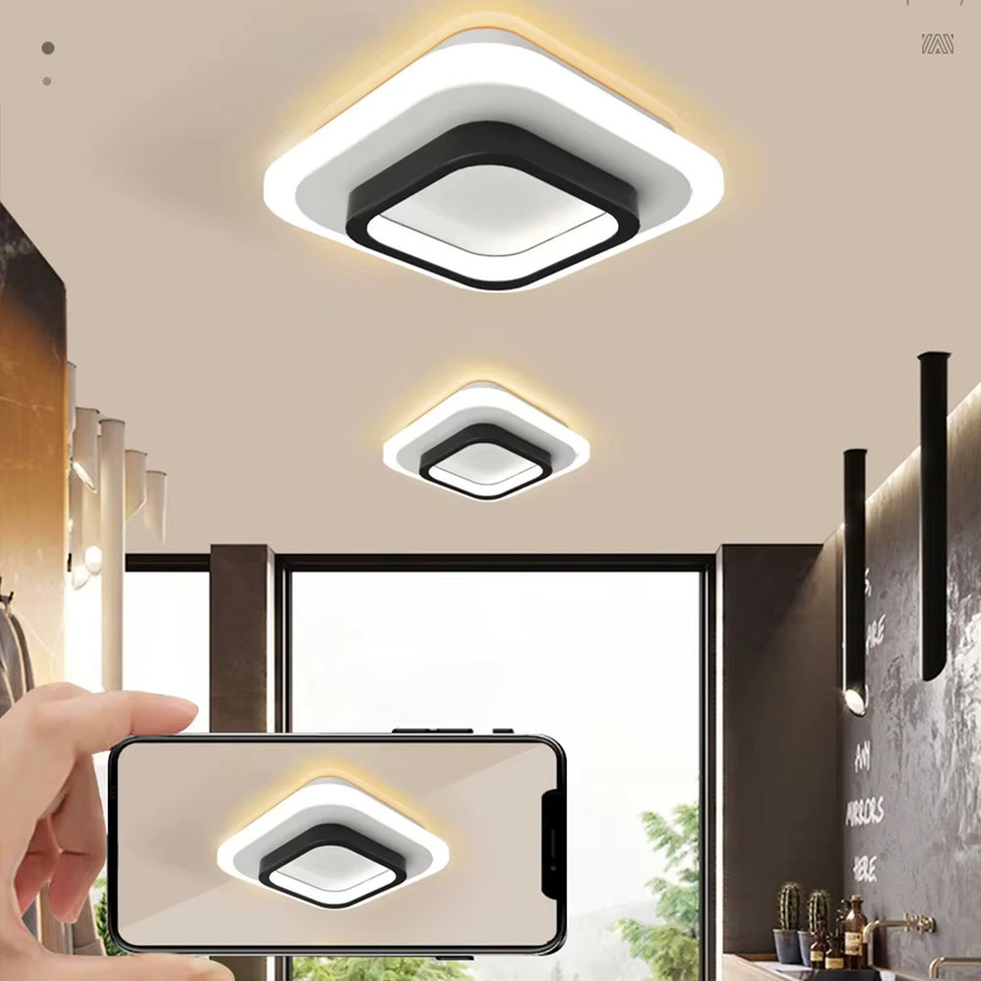 IRALAN Nordic LED Deckenleuchte im skandinavischen Design für Flur und Treppenhaus, 3-farbig abstimmbar, Weiß oder Schwarz - Bild 3