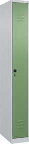 C+P Spind Classic PLUS Spind mit 1 Abteil und Sicherheits-Drehriegel, Farbe Grau/Grün, H x B x T: 185 x 25 x 50 cm - Bild 1