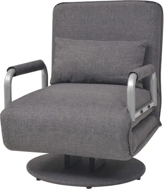 vidaXL Drehstuhl und Schlafsofa Dunkelgrau aus Stoff mit Armlehnen - Bild 1