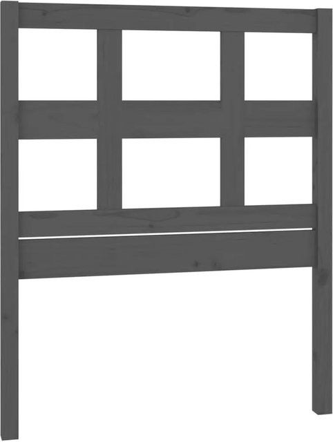 vidaXL Kopfteil aus Massivholz Kiefer in Grau, B/T/H: 80,5 x 4 x 100 cm - Bild 1