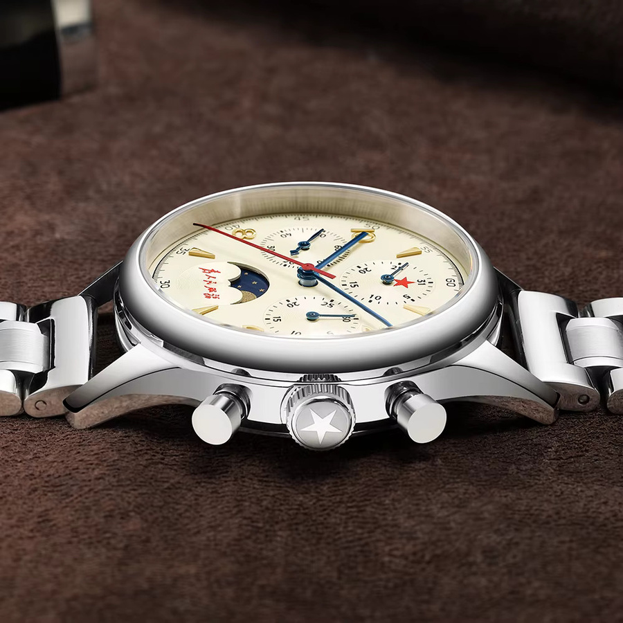 SEAKOSS Chronograph, Edelstahl, Handaufzug, Saphirglas, Herren - Bild 4