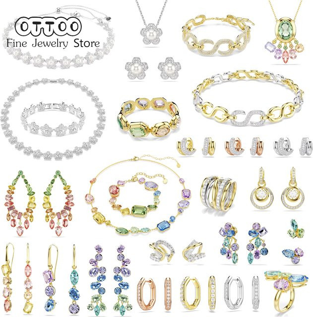 Schmuckset, Kristall, Bunt, Wassertropfen, Ohrringe, Halskette, Armband - Bild 1