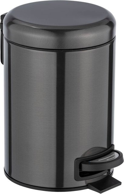 WENKO Kosmetik-Treteimer Leman in Schwarz aus Edelstahl mit 3 l Fassungsvermögen - Bild 1